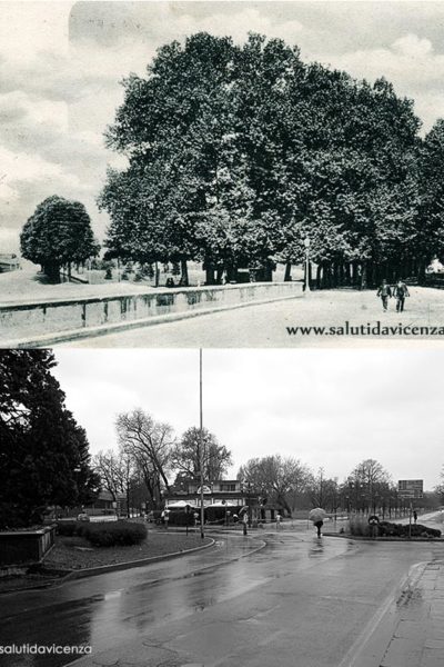 Vicenza nel tempo, ieri ed oggi. Campo Marzio dal Ponte sul Retrone