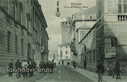 Vicenza, Corso Palladio in una cartolina d'epoca