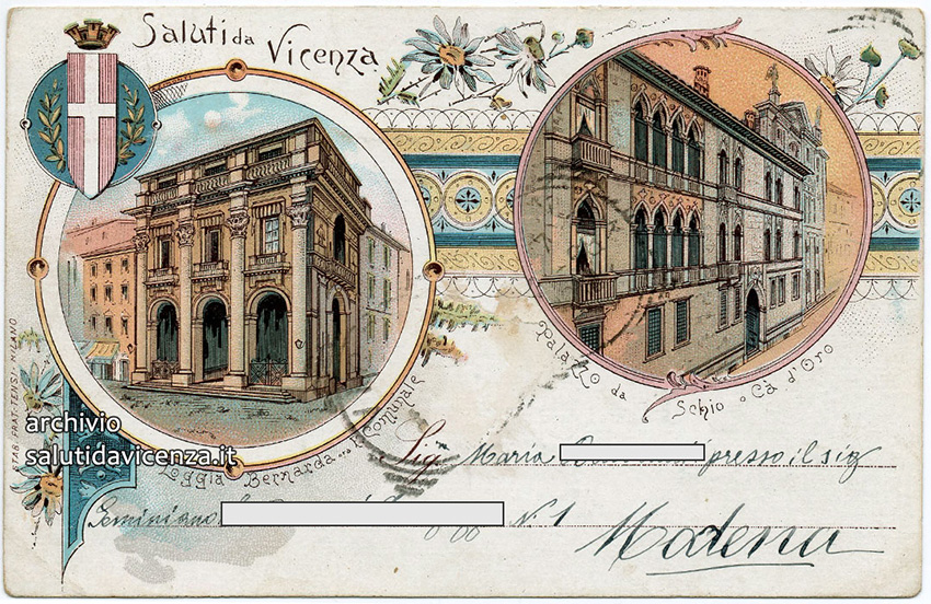 Come conservare le cartoline d'epoca - esempio di una cartolina antica di Vicenza