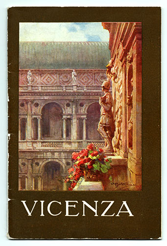 Breve guida di Vicenza del 1926, autore Giuseppe De Mori, copertina di Achille Beltrame