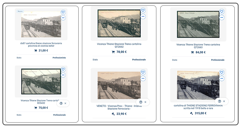 esempio vendita asta online collezionismo cartoline di Thiene