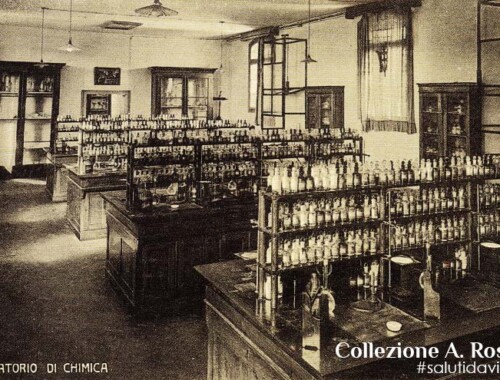 Laboratorio Chimico. Ed. Brunner & C. - Como, 1910 ITIS Rossi, laboratorio di chimica, scuola Santa Corona