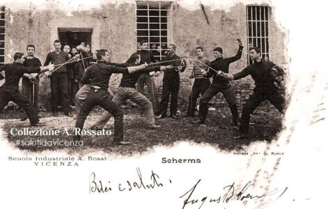 Ed. Rumor, 1899 ITIS Rossi - Scherma. Cartolina primi '900