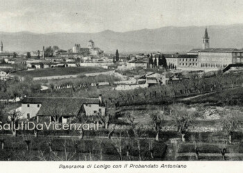Panorama di Lonigo in una cartolina del 1942