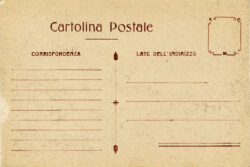 Elementi floreali stampati al verso di una cartolina postale databile tra il 1906 e il 1910. Verso di una cartolina postale con elementi Liberty